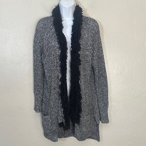 Elegant Black and Gray Women's Cardigan